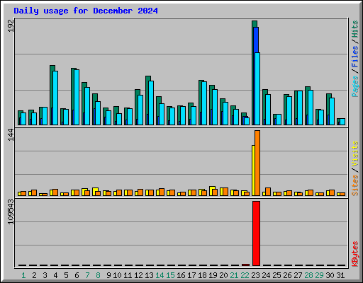 Daily usage for December 2024
