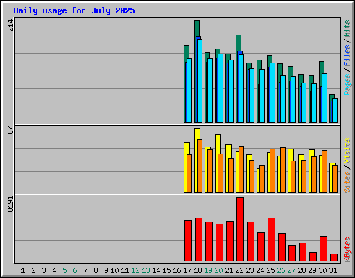 Daily usage for July 2025