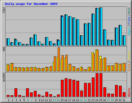 Daily usage for December 2025