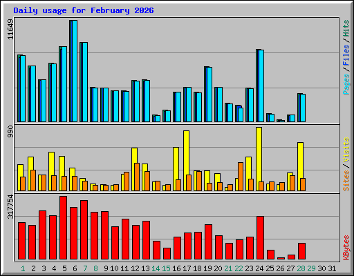 Daily usage for February 2026