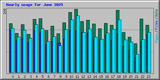 Hourly usage for June 2025